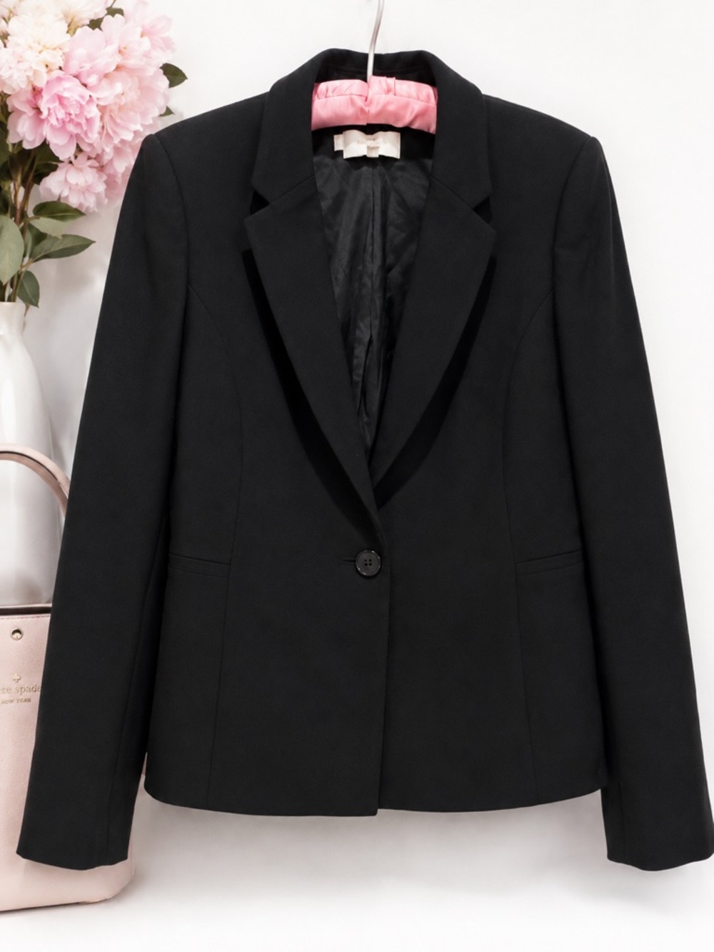 Hobbs London Black Tailored Blazer Size 8 Office Workwear Career Jacket